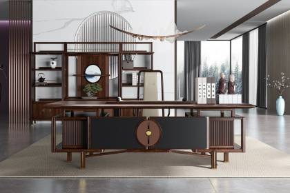 云曜系列新中式實(shí)木大班臺(tái)